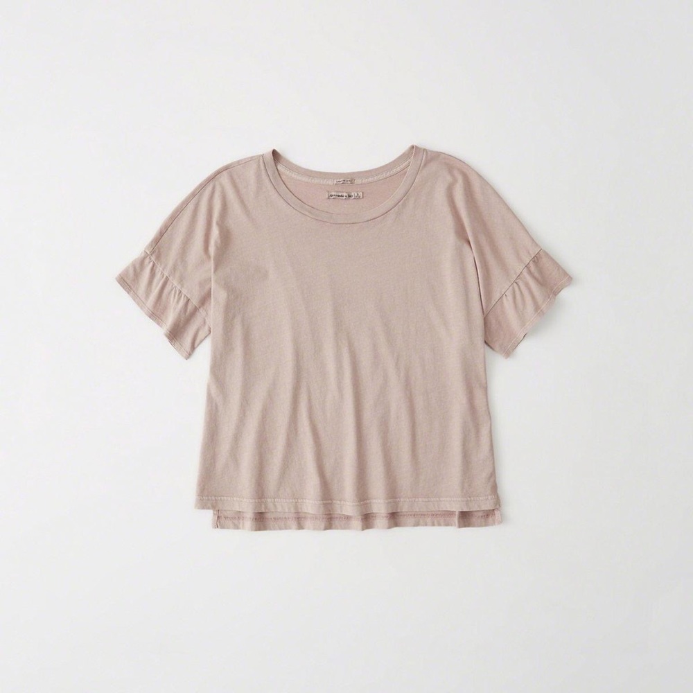 Abercrombie & Fitch Ruffle Sleeve Boyfriend Tee